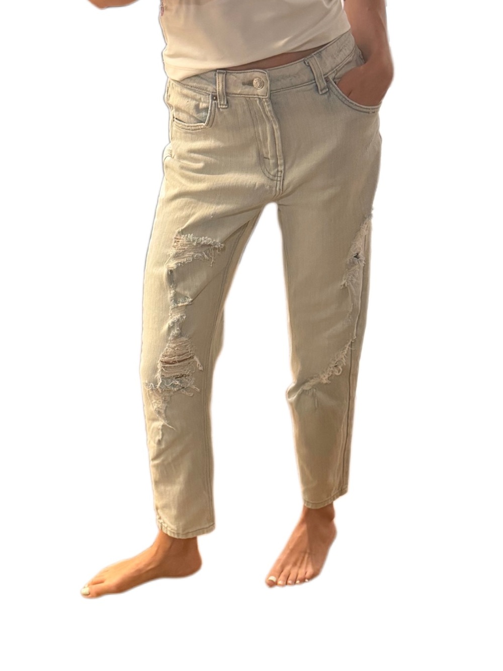 Wild Fable High Rise Distressed Mom Jeans
